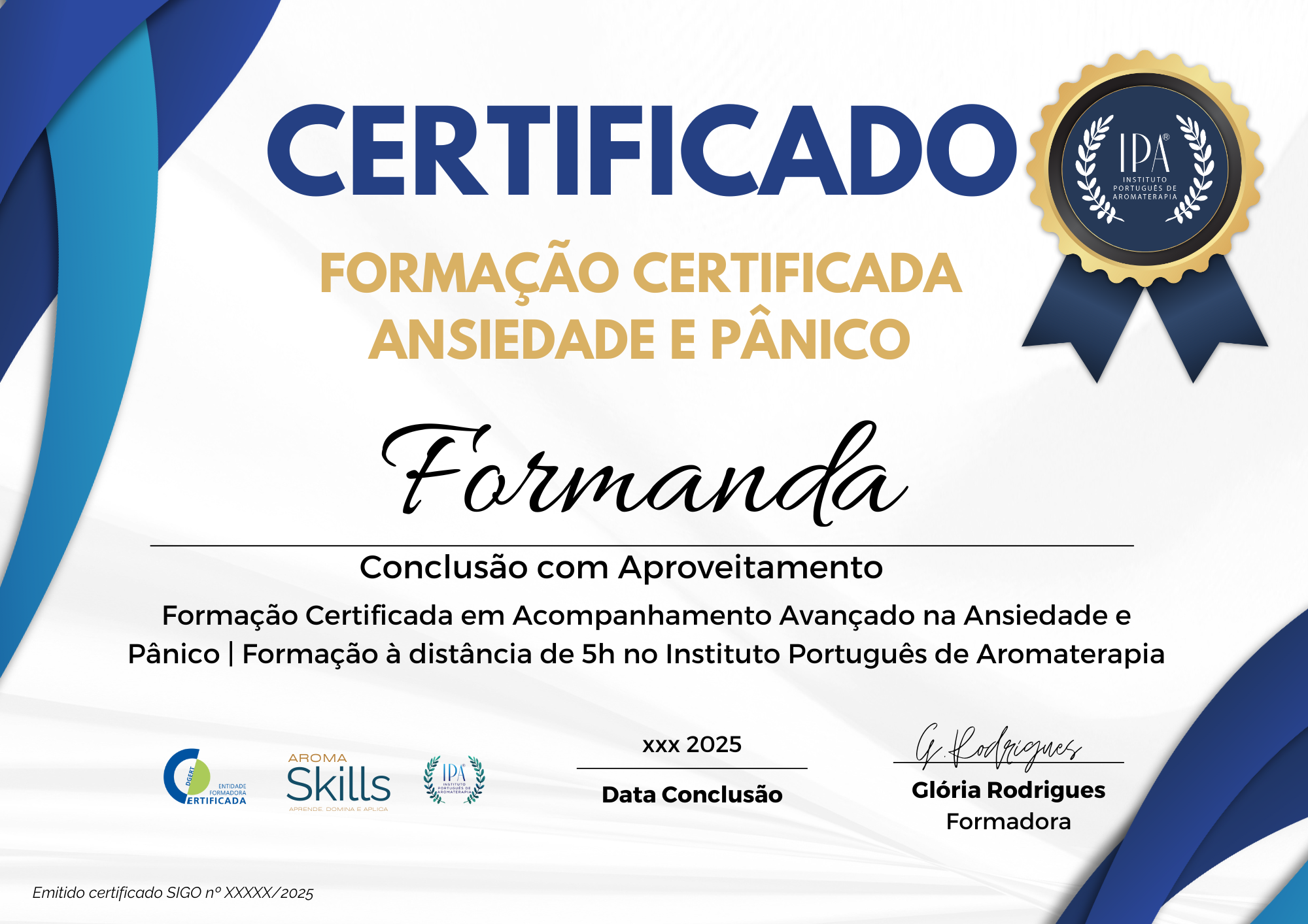 Ansiedade e Pânico certificado IPA